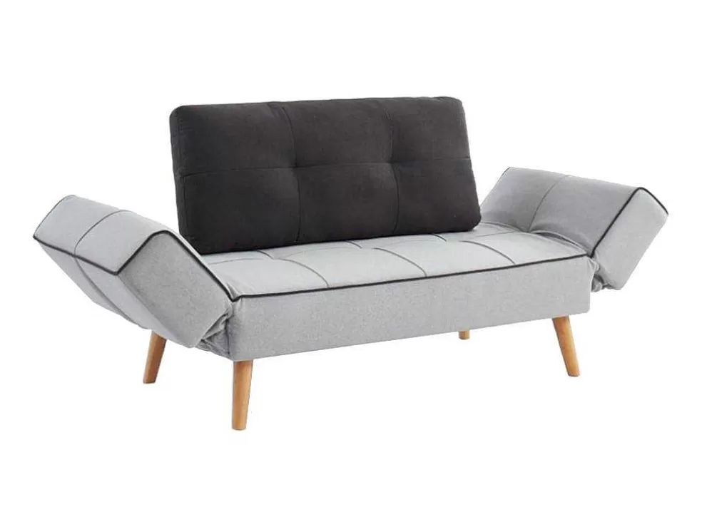 Vente-unique Sofá Cama Clic Clac Em Tecido Cor Cinza Claro E Antracite - Ebaty Ii* Sofá Cama Clic-Clac E Dobravel