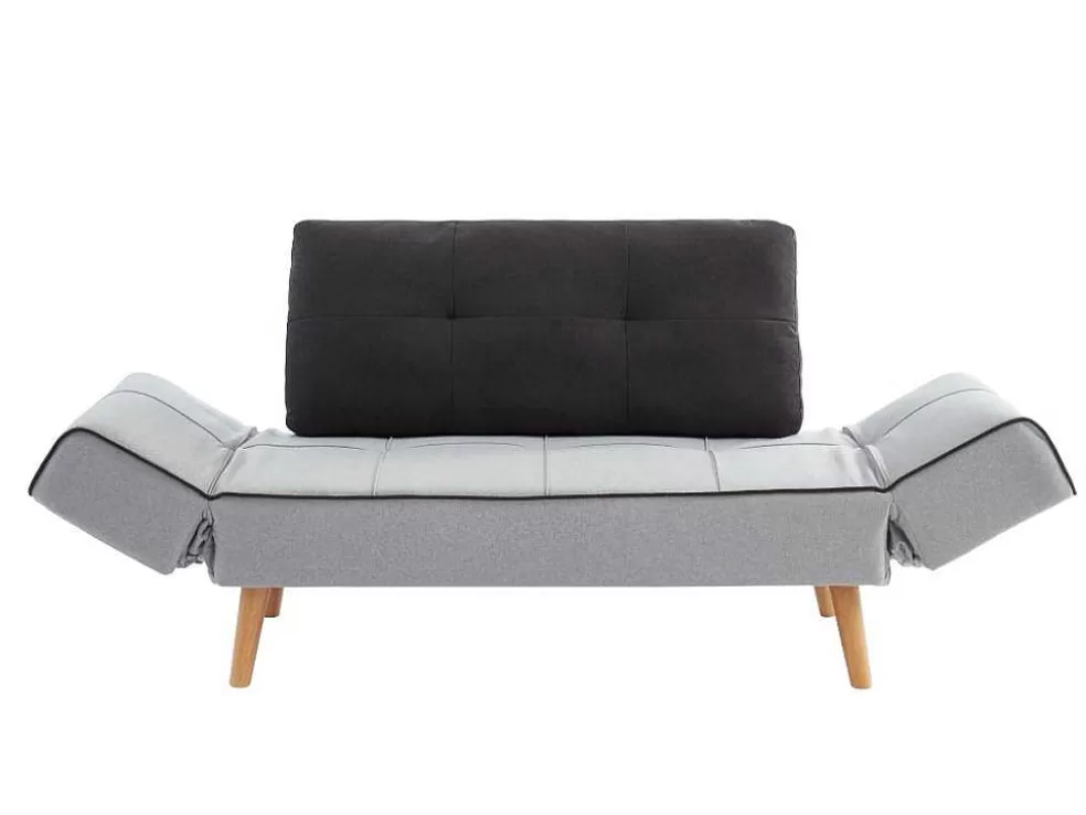 Vente-unique Sofá Cama Clic Clac Em Tecido Cor Cinza Claro E Antracite - Ebaty Ii* Sofá Cama Clic-Clac E Dobravel