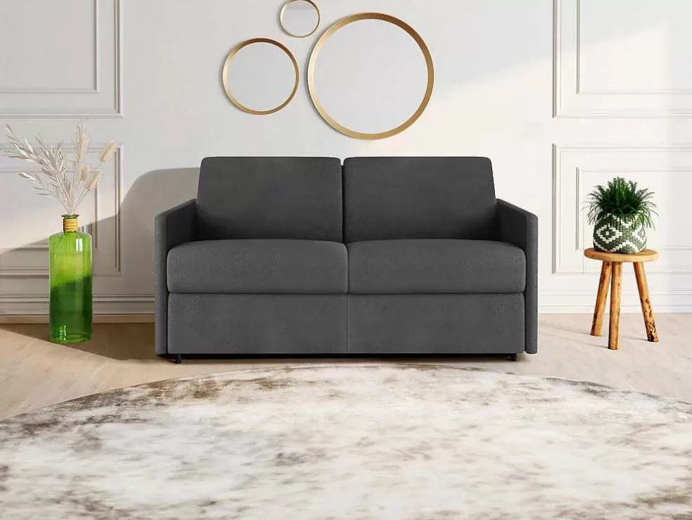 Vente-unique Sofá Cama De 2 Lugares Abertura Facil Em Tecido Cinzento - Cama De 120 Cm - Calife* Sofá Cama De Abertura Rapida