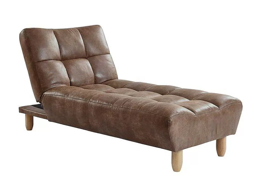 Vente-unique Sofá Cama Modular Em Microfibra Efeito Envelhecido Castanho Vintage - Esteban* Sofá Cama Clic-Clac E Dobravel