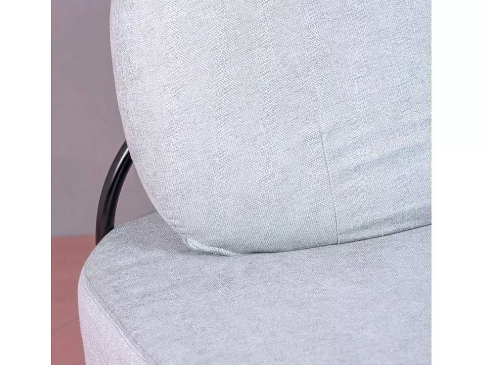 Vente-unique Sofá De 1 Lugar Com Design Minimalista - Clair - Azul* Poltrona Em Tecido