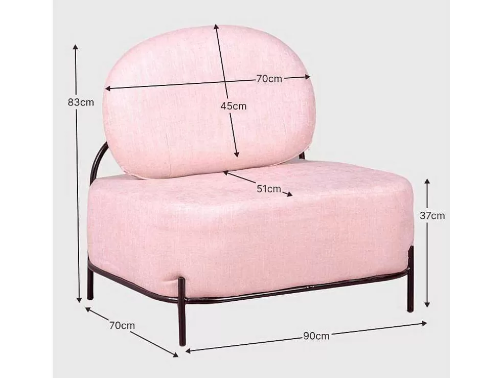 Vente-unique Sofá De 1 Lugar Com Design Minimalista - Clair - Cinza* Poltrona Em Tecido