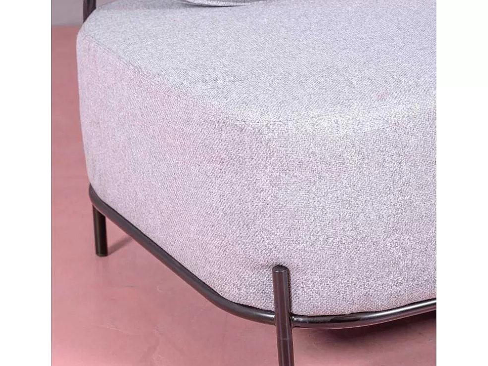 Vente-unique Sofá De 1 Lugar Com Design Minimalista - Clair - Cinza* Poltrona Em Tecido