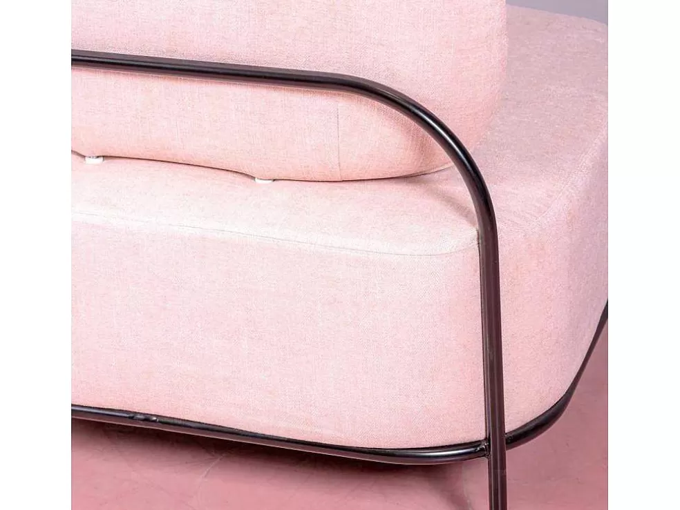 Vente-unique Sofá De 1 Lugar Com Design Minimalista - Clair - Rosa* Poltrona Em Tecido