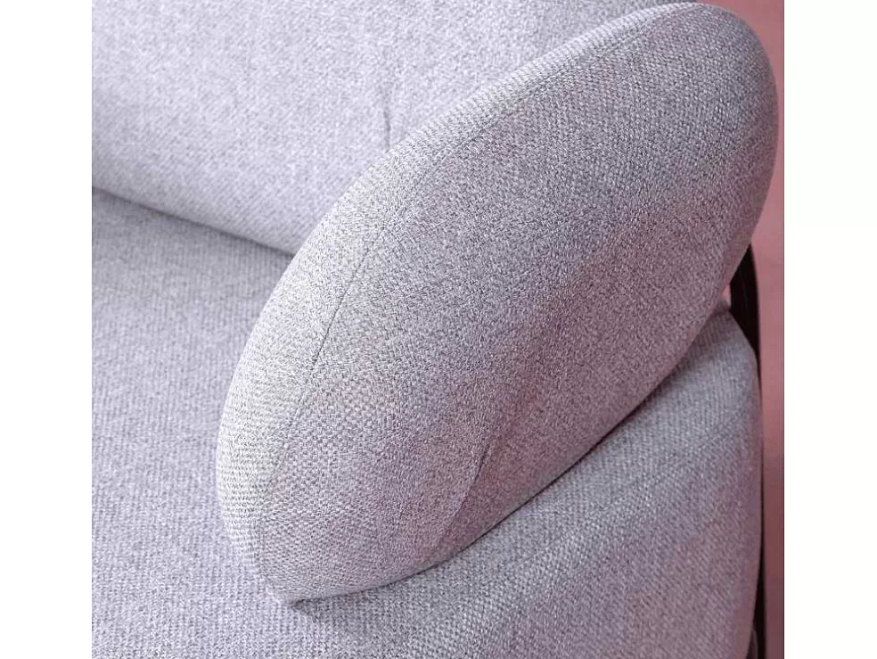Vente-unique Sofá De 1 Lugar De Design Minimalista Com Bracos - Clair - Cinza* Poltrona Em Tecido