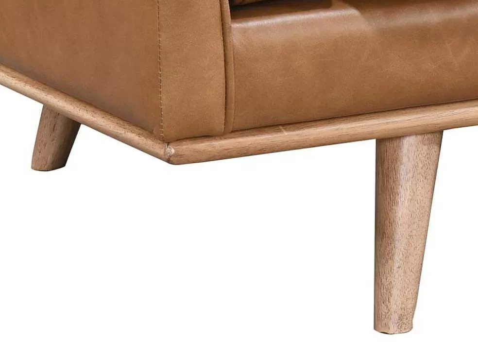 LINEA Sofá Sofá De 3 Lugares 100% Pele De Bufalo Superior Castanho Vintage - Danila* Promoções Sofás & Poltronas