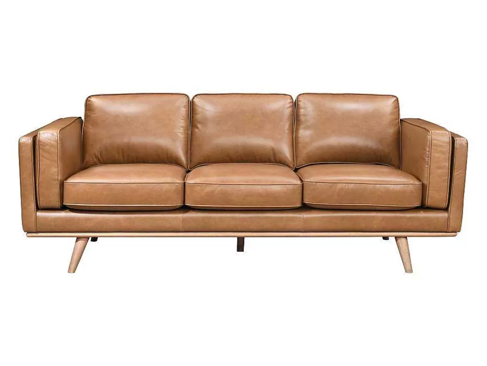 LINEA Sofá Sofá De 3 Lugares 100% Pele De Bufalo Superior Castanho Vintage - Danila* Promoções Sofás & Poltronas