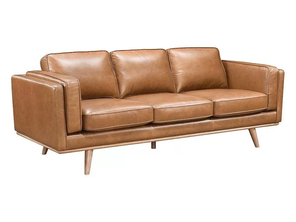LINEA Sofá Sofá De 3 Lugares 100% Pele De Bufalo Superior Castanho Vintage - Danila* Promoções Sofás & Poltronas