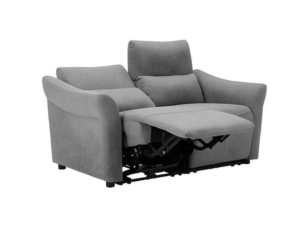 Vente-unique Sofá De 2 Lugares Articulado Eletrico Em Tecido Cor Cinza - Ragnar* Sofá De Relaxamento Eletrico