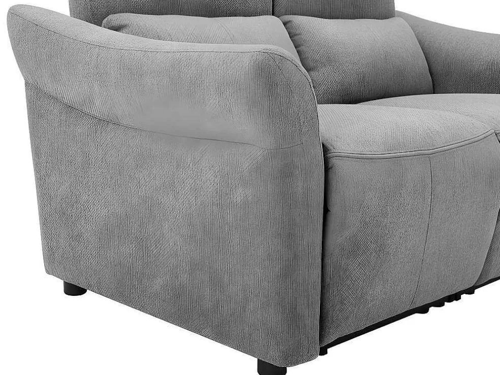 Vente-unique Sofá De 2 Lugares Articulado Eletrico Em Tecido Cor Cinza - Ragnar* Sofá De Relaxamento Eletrico