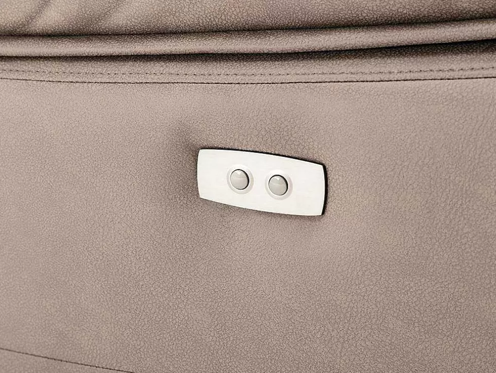 Vente-unique Sofá De 3 Lugares Articulado Eletrico Em Tecido Cor Taupe - Dolene* Sofá De Relaxamento Eletrico