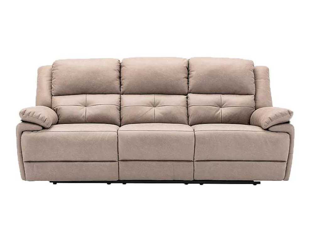 Vente-unique Sofá De 3 Lugares Articulado Eletrico Em Tecido Cor Taupe - Dolene* Sofá De Relaxamento Eletrico