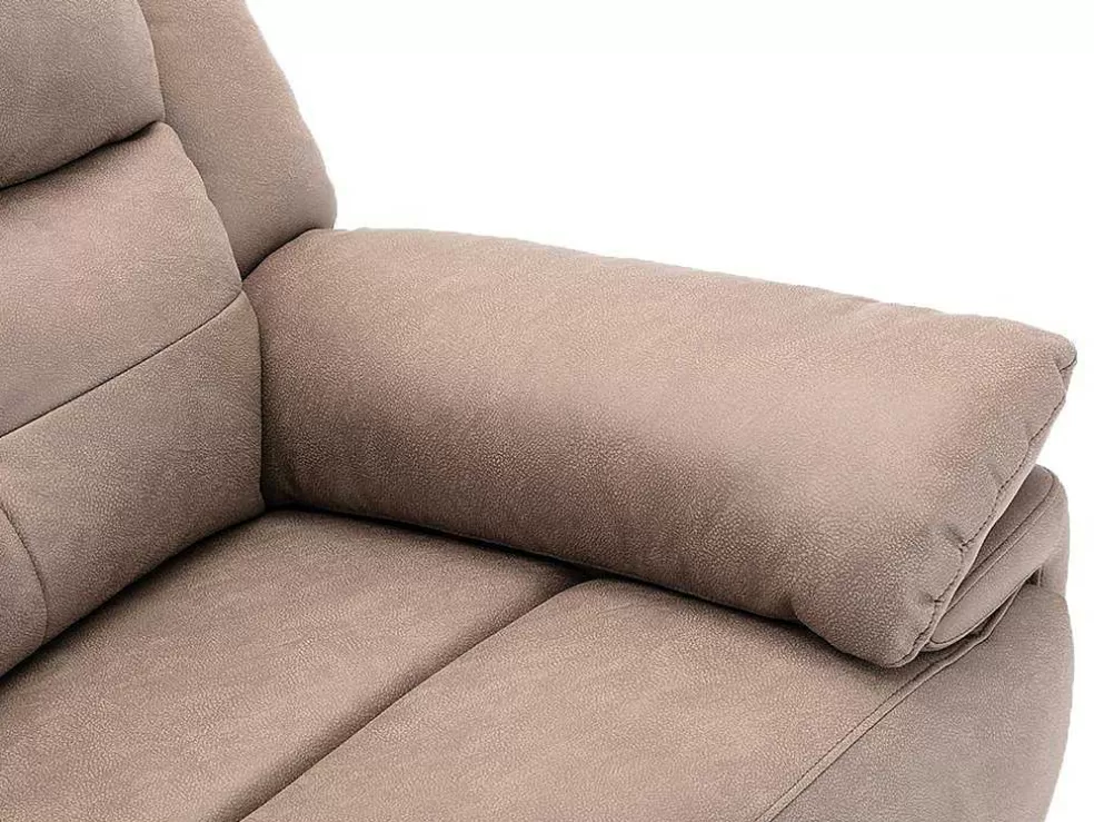 Vente-unique Sofá De 3 Lugares Articulado Eletrico Em Tecido Cor Taupe - Dolene* Sofá De Relaxamento Eletrico