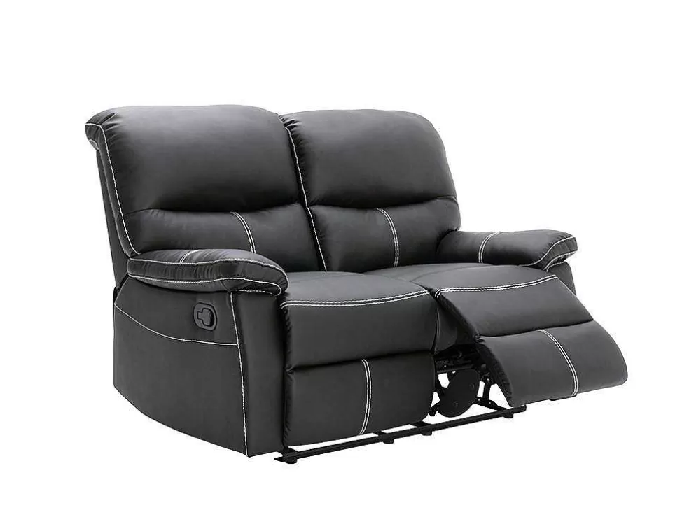 Vente-unique Sofá De 2 Lugares Articulado Em Pele Sintética Cor Preto - Canby* Promoções Sofás & Poltronas