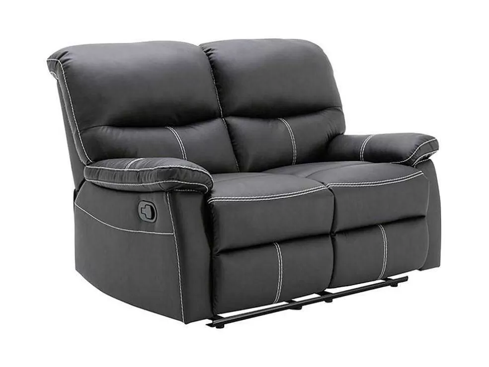 Vente-unique Sofá De 2 Lugares Articulado Em Pele Sintética Cor Preto - Canby* Promoções Sofás & Poltronas