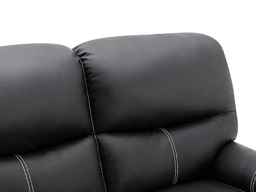 Vente-unique Sofá De 2 Lugares Articulado Em Pele Sintética Cor Preto - Canby* Promoções Sofás & Poltronas