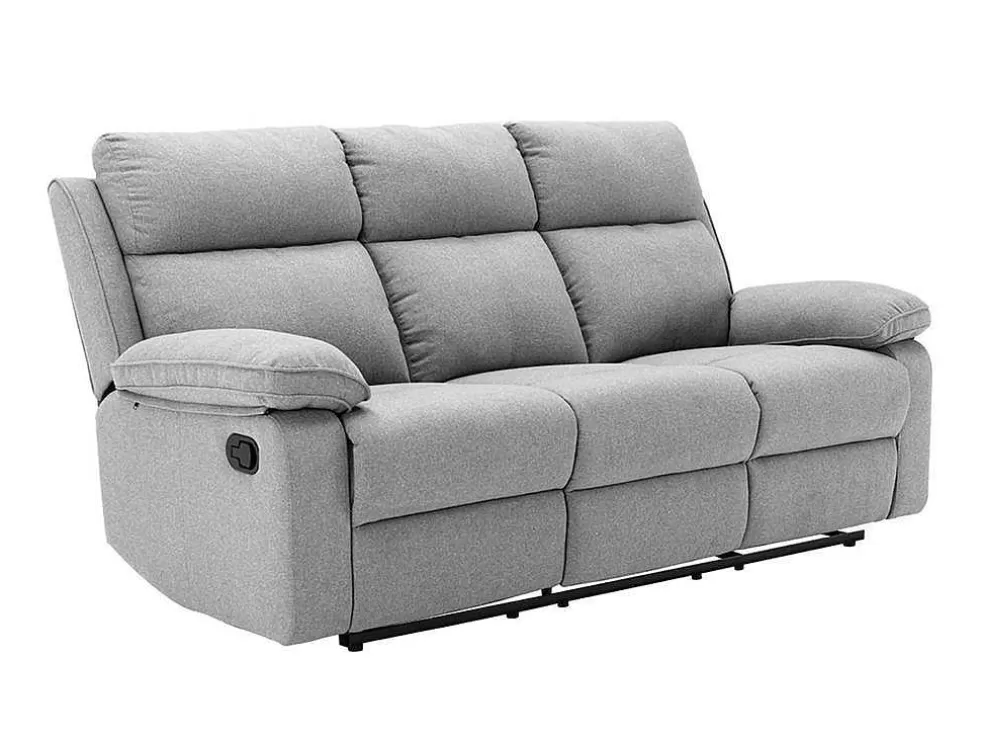 Vente-unique Sofá De 3 Lugares Articulado Em Tecido Cor Cinza-Claro - Lana* Sofá De Relaxamento Manual