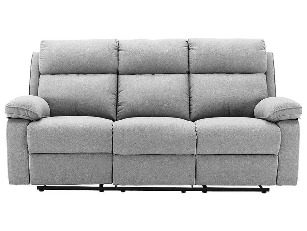 Vente-unique Sofá De 3 Lugares Articulado Em Tecido Cor Cinza-Claro - Lana* Sofá De Relaxamento Manual