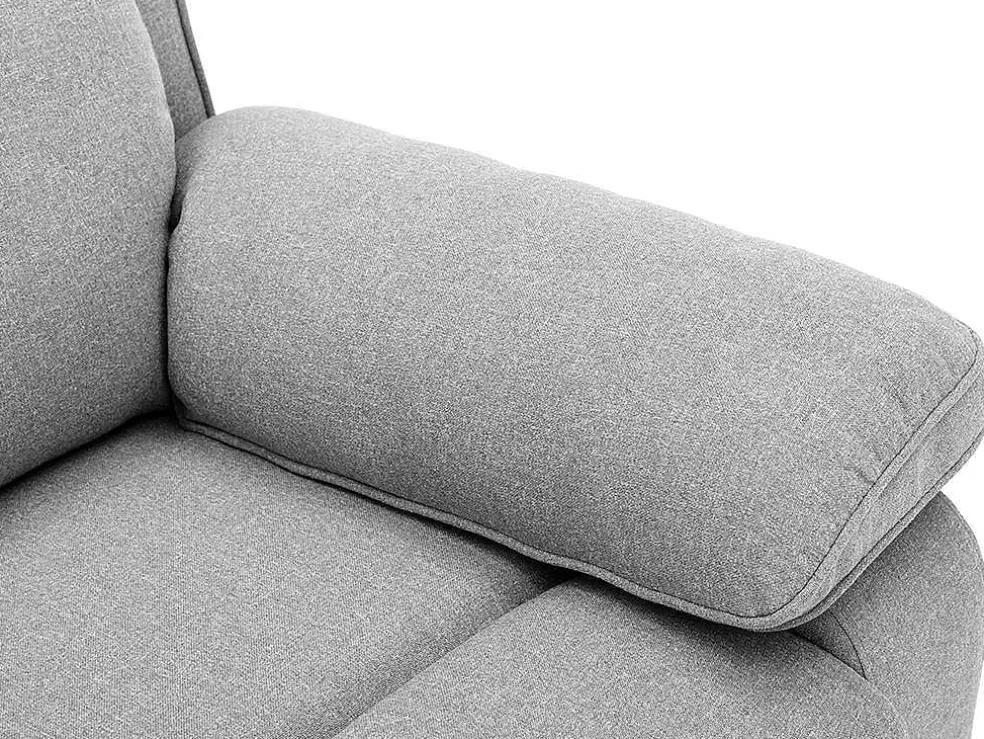 Vente-unique Sofá De 3 Lugares Articulado Em Tecido Cor Cinza-Claro - Lana* Sofá De Relaxamento Manual