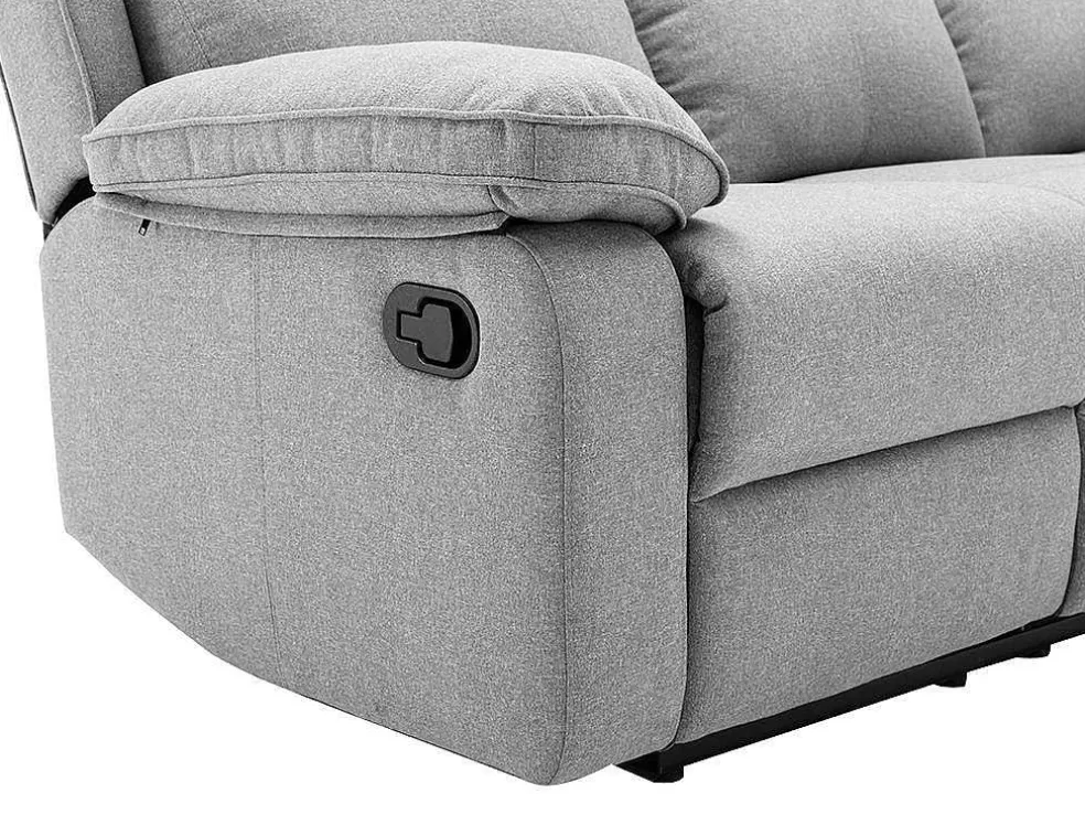Vente-unique Sofá De 3 Lugares Articulado Em Tecido Cor Cinza-Claro - Lana* Sofá De Relaxamento Manual
