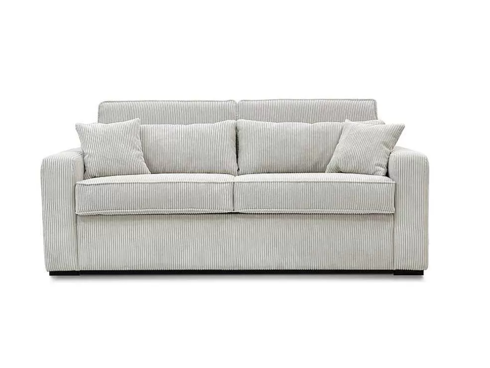 Vente-unique Sofá De 4 Lugares Convertivel Abertura Rapida Tecido Creme, Cama De 160 Cm, Colchão De 18 Cm - Mondovi* Sofá Cama De Abertura Rapida