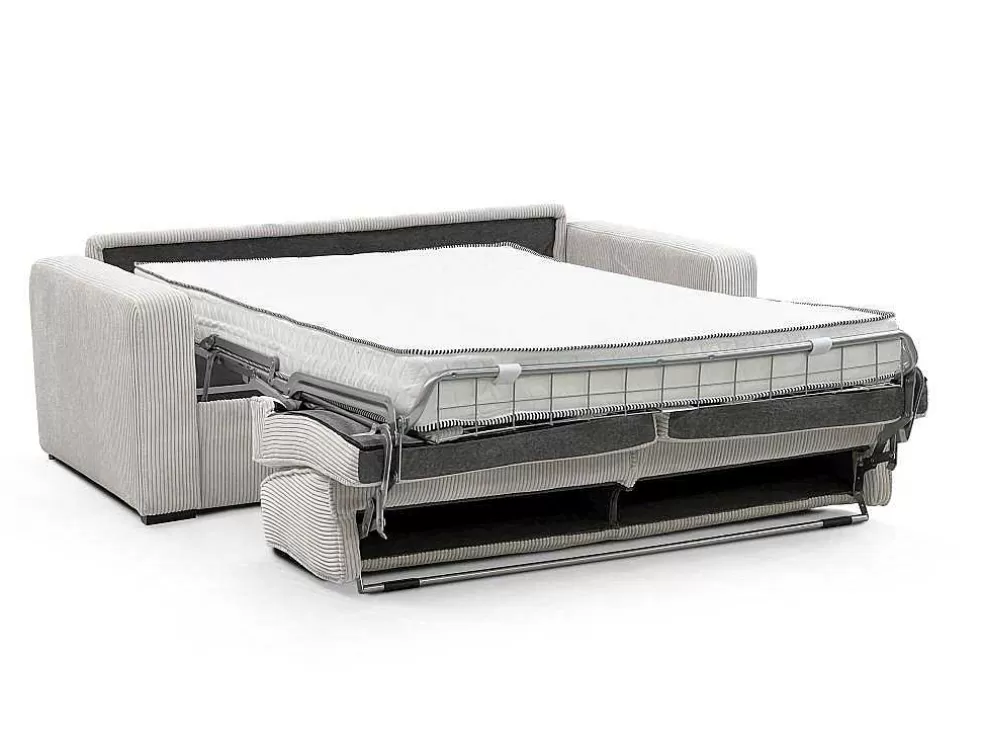 Vente-unique Sofá De 4 Lugares Convertivel Abertura Rapida Tecido Creme, Cama De 160 Cm, Colchão De 18 Cm - Mondovi* Sofá Cama De Abertura Rapida