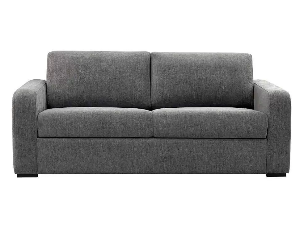 Vente-unique Sofá De 4 Lugares Convertivel Abertura Rapida Tecido Matizado Cinza Antracite, Cama 160 Cm E Colchão 14 Cm - Bevis* Sofá Cama De Abertura Rapida