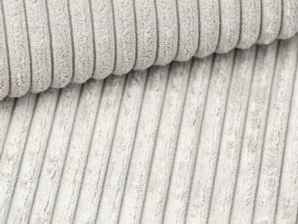 Vente-unique Sofá De 3 Lugares Convertivel Abertura Rapida Veludo Canelado Bege, Cama De Ripas Largas 140 Cm, Colchão De 18 Cm - Mondovi* Sofá Cama De Abertura Rapida