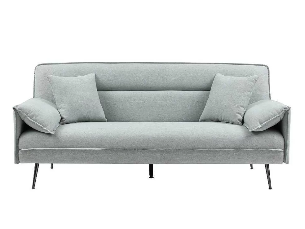 Vente-unique Sofá De 3 Lugares Convertivel Clic-Clac Em Tecido Verde Cinza - Fusano* Sofá Cama Clic-Clac E Dobravel