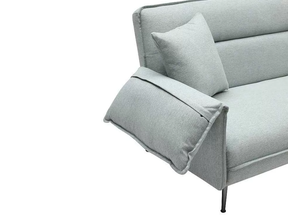 Vente-unique Sofá De 3 Lugares Convertivel Clic-Clac Em Tecido Verde Cinza - Fusano* Sofá Cama Clic-Clac E Dobravel