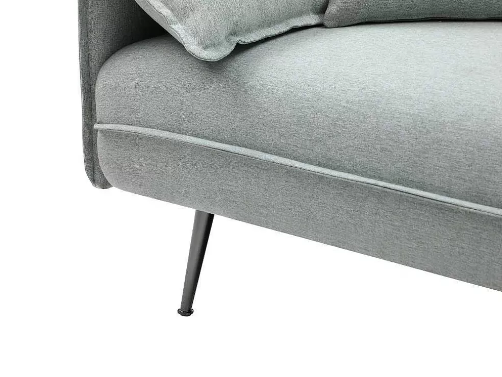 Vente-unique Sofá De 3 Lugares Convertivel Clic-Clac Em Tecido Verde Cinza - Fusano* Sofá Cama Clic-Clac E Dobravel