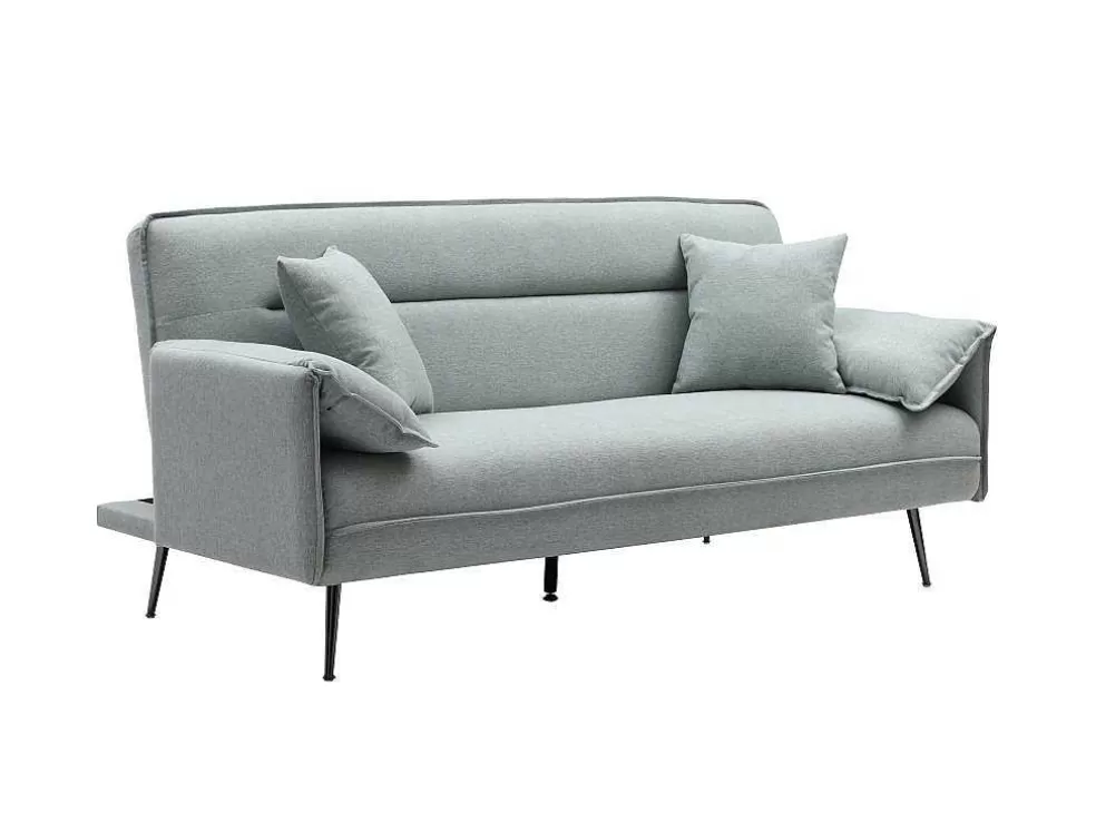 Vente-unique Sofá De 3 Lugares Convertivel Clic-Clac Em Tecido Verde Cinza - Fusano* Sofá Cama Clic-Clac E Dobravel