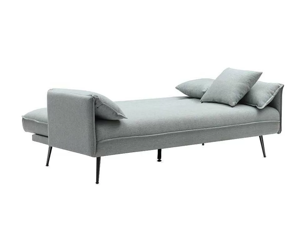 Vente-unique Sofá De 3 Lugares Convertivel Clic-Clac Em Tecido Verde Cinza - Fusano* Sofá Cama Clic-Clac E Dobravel