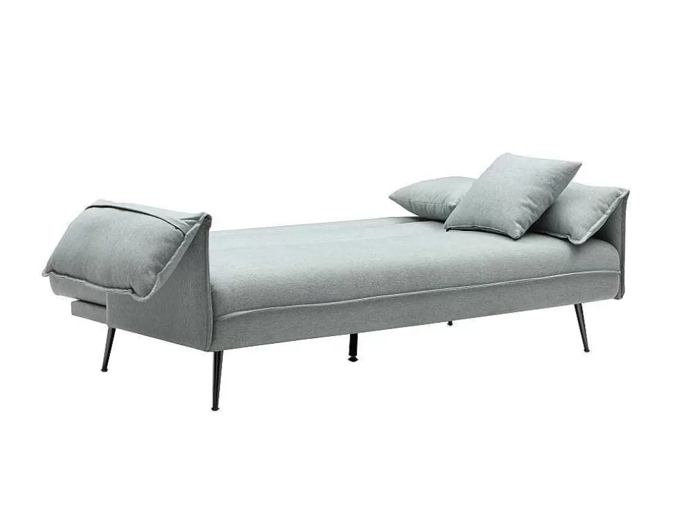 Vente-unique Sofá De 3 Lugares Convertivel Clic-Clac Em Tecido Verde Cinza - Fusano* Sofá Cama Clic-Clac E Dobravel