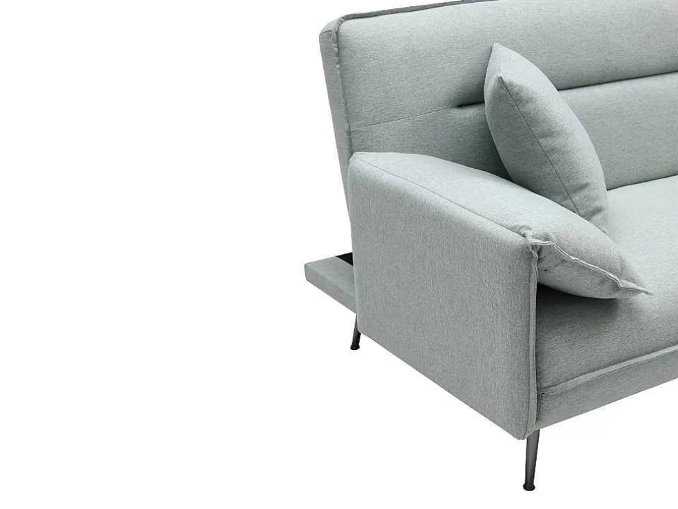 Vente-unique Sofá De 3 Lugares Convertivel Clic-Clac Em Tecido Verde Cinza - Fusano* Sofá Cama Clic-Clac E Dobravel