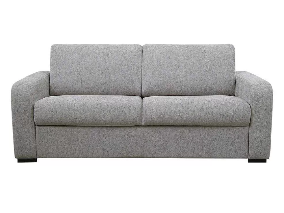 Vente-unique Sofá De 4 Lugares Convertivel De Abertura Rapida Em Tecido Cinza Bevis Colchão De 14 Cm* Sofá Cama De Abertura Rapida