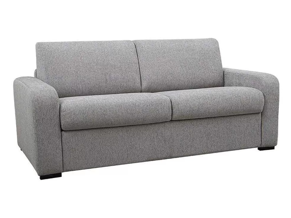 Vente-unique Sofá De 4 Lugares Convertivel De Abertura Rapida Em Tecido Cinza Bevis Colchão De 14 Cm* Sofá Cama De Abertura Rapida