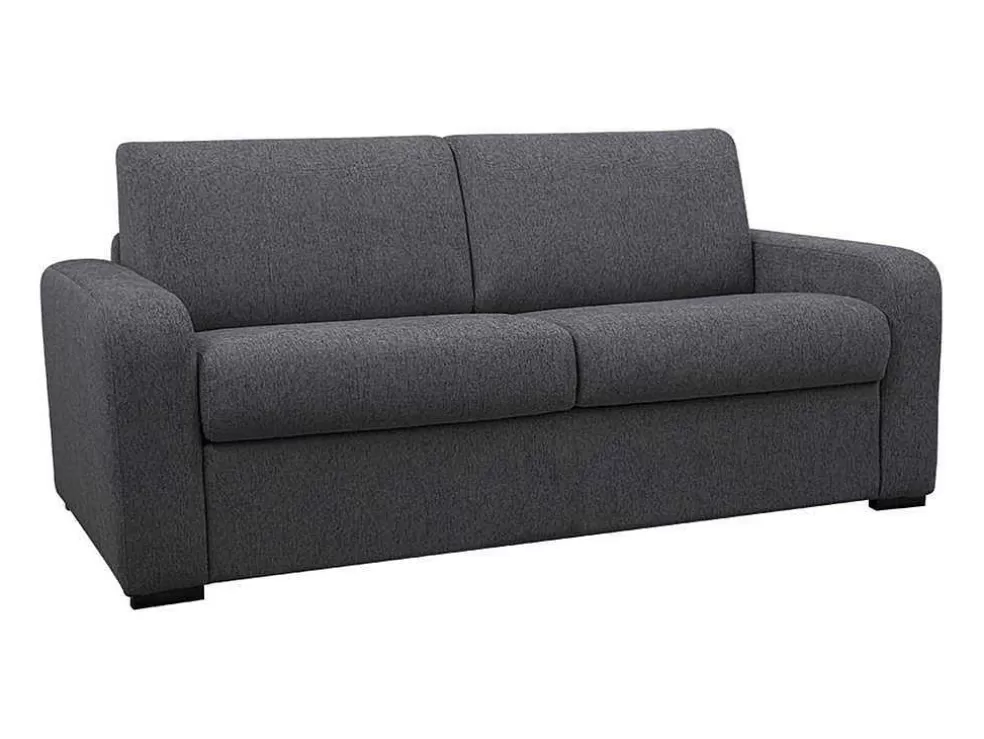 Vente-unique Sofá De 3 Lugares Convertivel De Abertura Rapida Em Tecido Cor Antracite Bevis - Colchão De 18 Cm* Sofá Cama De Abertura Rapida