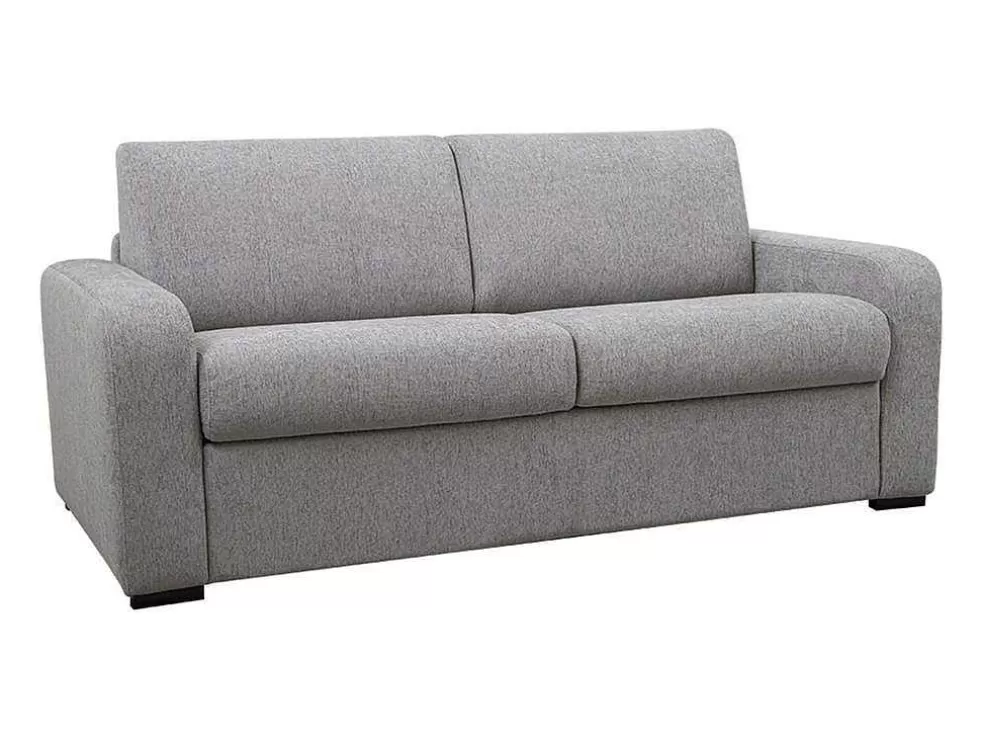 Vente-unique Sofá De 3 Lugares Convertivel De Abertura Rapida Em Tecido Cor Cinza Bevis - Colchão De 18 Cm* Sofá Cama De Abertura Rapida