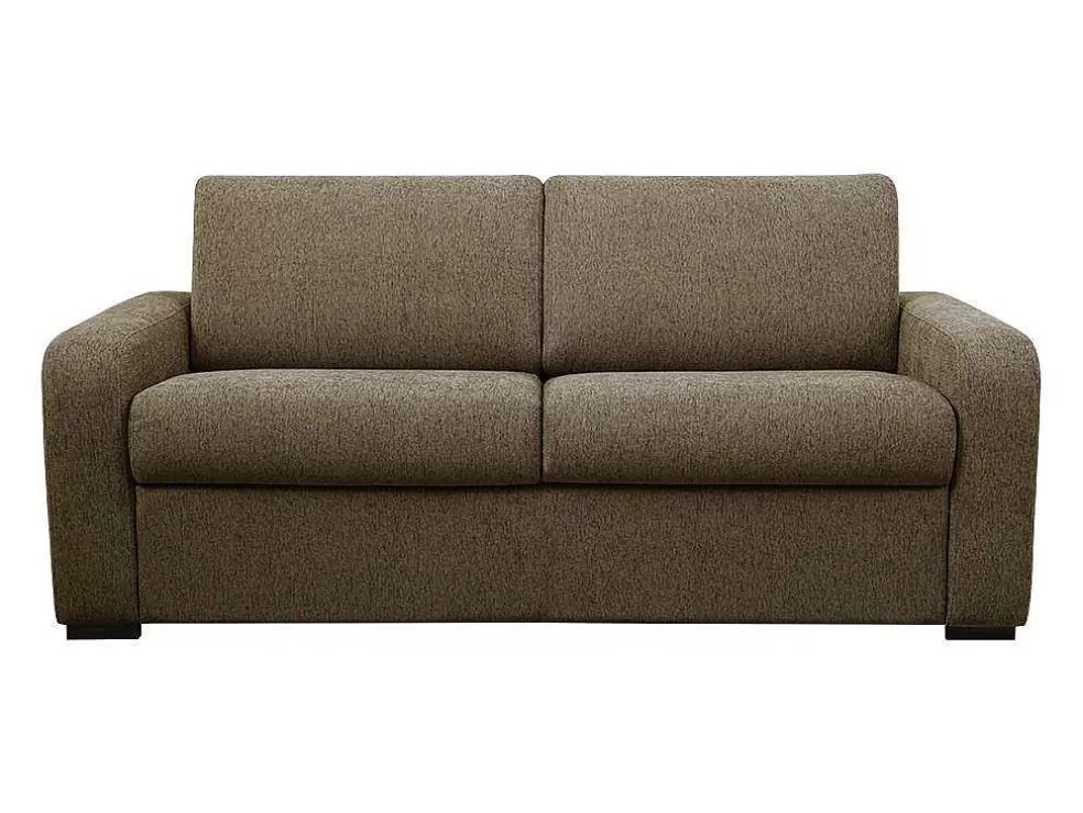 Vente-unique Sofá De 3 Lugares Convertivel De Abertura Rapida Em Tecido Cor Verde Oliva Bevis - Colchão De 14 Cm* Sofá Cama De Abertura Rapida