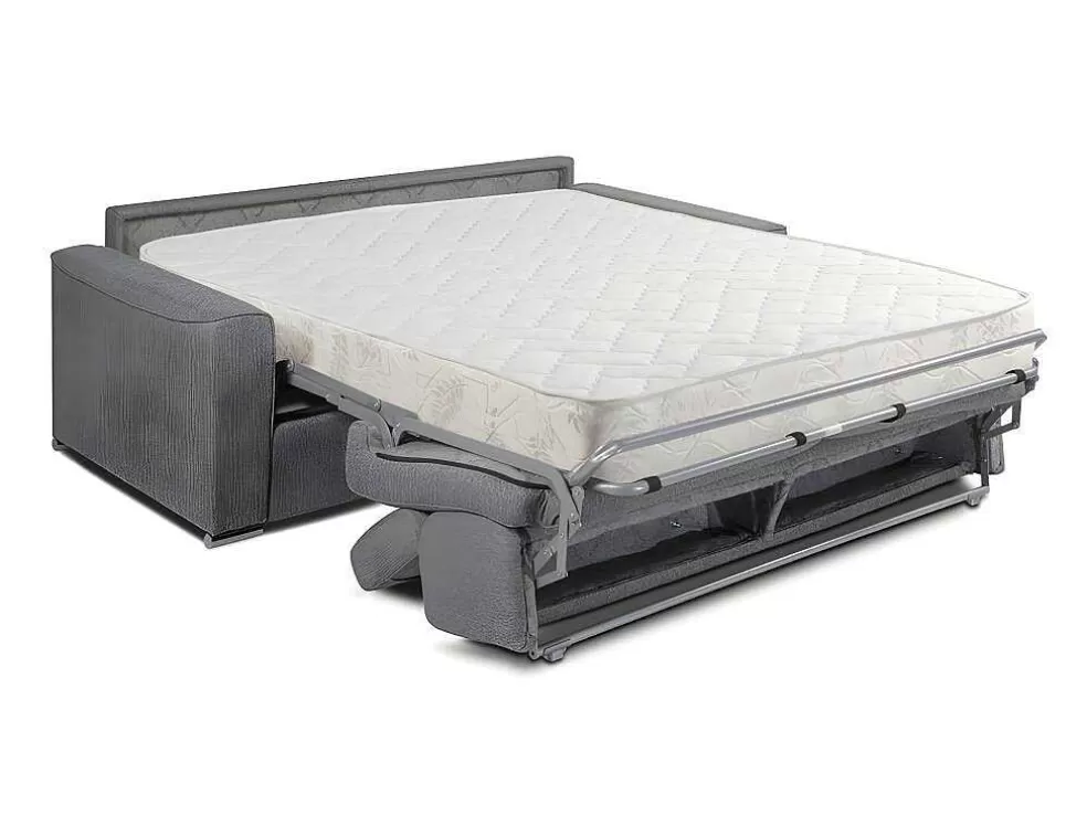 Vente-unique Sofá De 4 Lugares Convertivel De Abertura Rapida Em Tecido Vizir - Bege - Cama De Ripas Largas De 160 Cm - Colchão De 18 Cm* Sofá Cama De Abertura Rapida