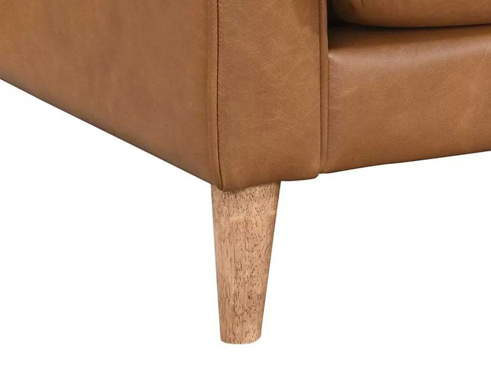 Vente-unique Sofá De 3 Lugares E De 2 Lugares 100% Pele De Bufalo Superior Castanho Vintage - Barota* Conjunto De Sofá