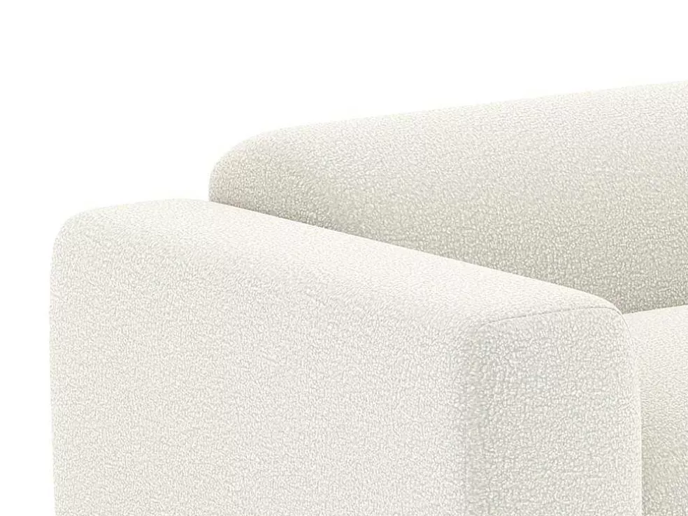 Maison Céphy Sofá De 4 Lugares Em Tecido Boucle Branco - Pogni* Sofá