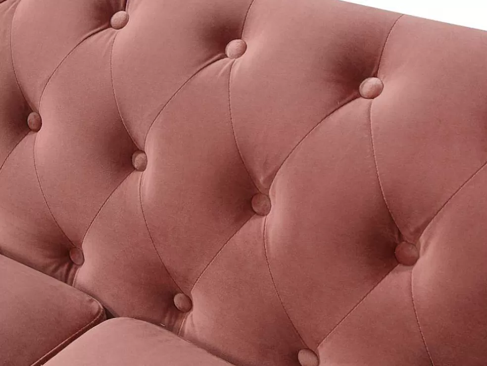 Vente-unique Sofá De 2 Lugares Em Veludo Cor-De-Rosa Velho - Turner* Sofá De 2 Lugares