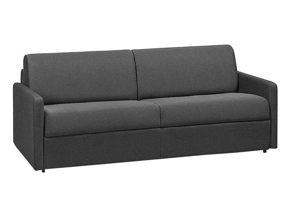 Vente-unique Sofá De 4 Lugares Rapidamente Convertivel Em Cama Em Tecido Cinzento - Cama De 160 Cm E Colchão De 22Cm - Calife* Sofá Cama De Abertura Rapida