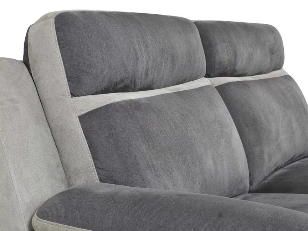 Vente-unique Sofá De 3 Lugares Relax Em Microfibra Antracite E Cinzento-Claro - Talca* Sofá De Relaxamento Manual