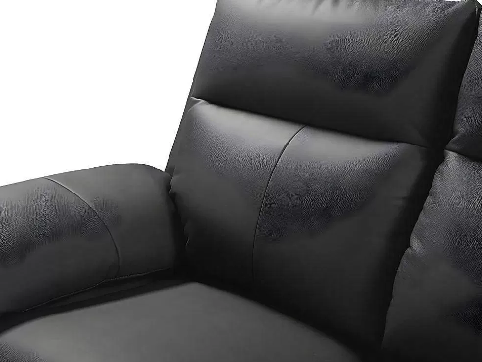 Vente-unique Sofá De 2 Lugares Relax Em Pele De Bufalo Preto - Pakita* Sofá De Relaxamento Manual