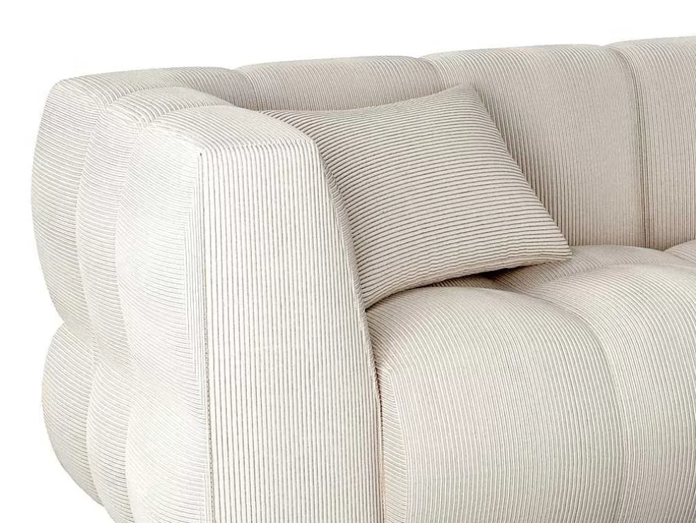 Maison Céphy Sofá De 4 Lugares Veludo Canelado Bege - Naemia De Maison Cephy* Sofá