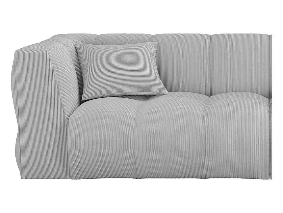 Maison Céphy Sofá De 4 Lugares Veludo Canelado Cinza-Claro - Naemia De Maison Cephy* Sofá De 4 Lugares