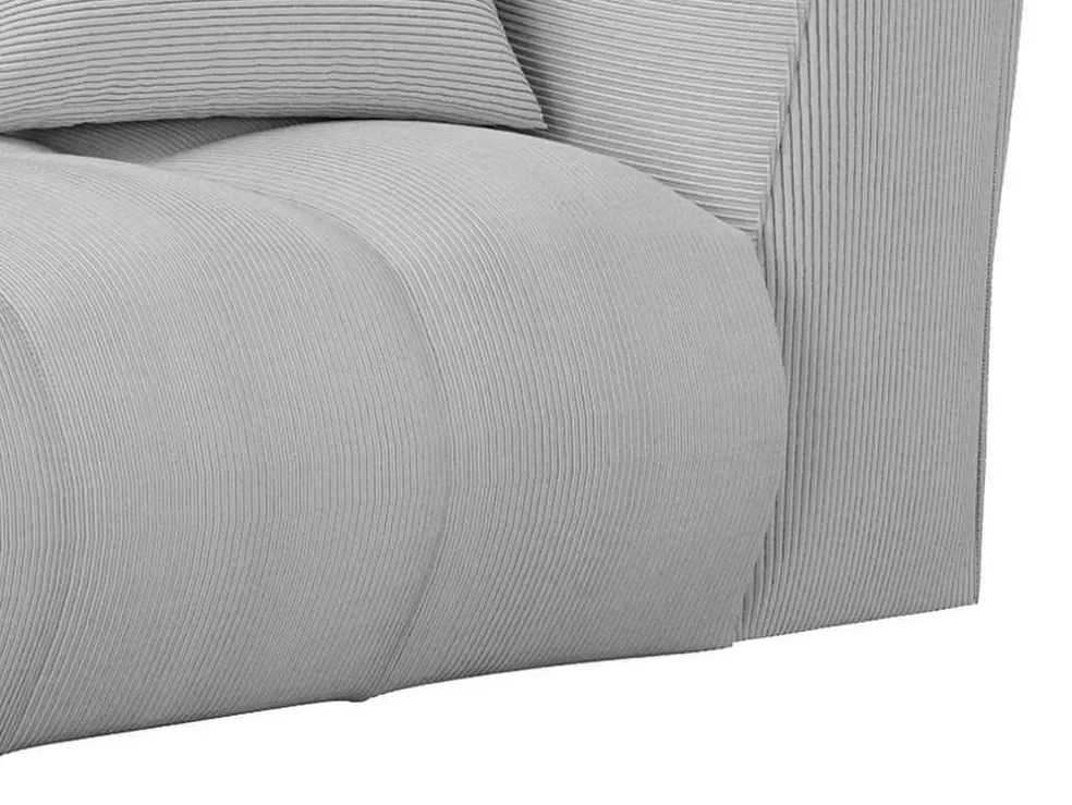 Maison Céphy Sofá De 4 Lugares Veludo Canelado Cinza-Claro - Naemia De Maison Cephy* Sofá De 4 Lugares